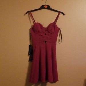 Bebe mini skater pink dress